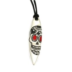 Silver+Surf necklace Surfboard XL Mexican Skull