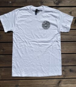 SEXWAX PINSTRIPE: MEN’S SHORT SLEEVE WHITE