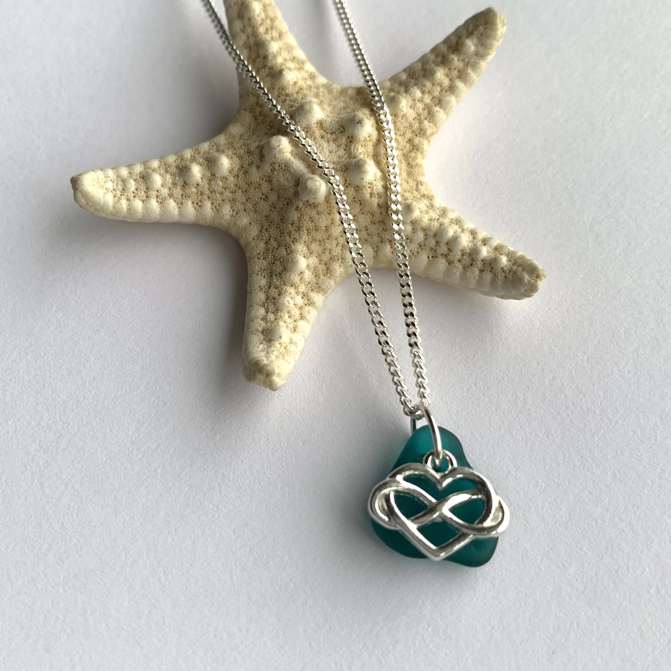 To infinity and beyond.. Turquoise sea glass necklace - Image 2