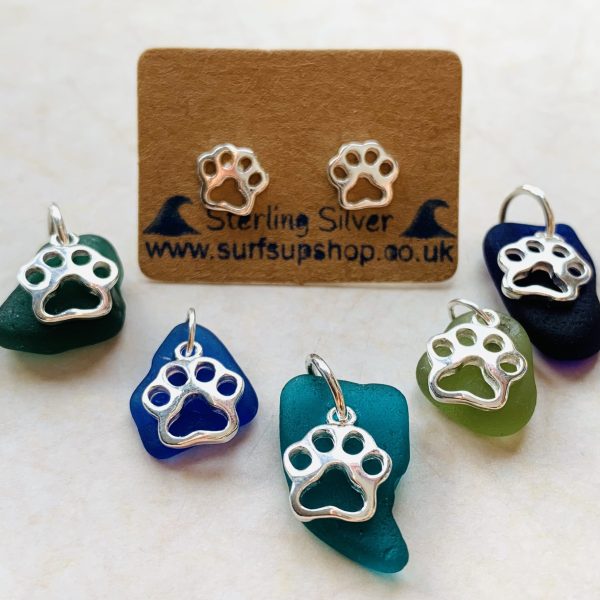 Sterling Silver Paw Print Ear Studs - Image 4