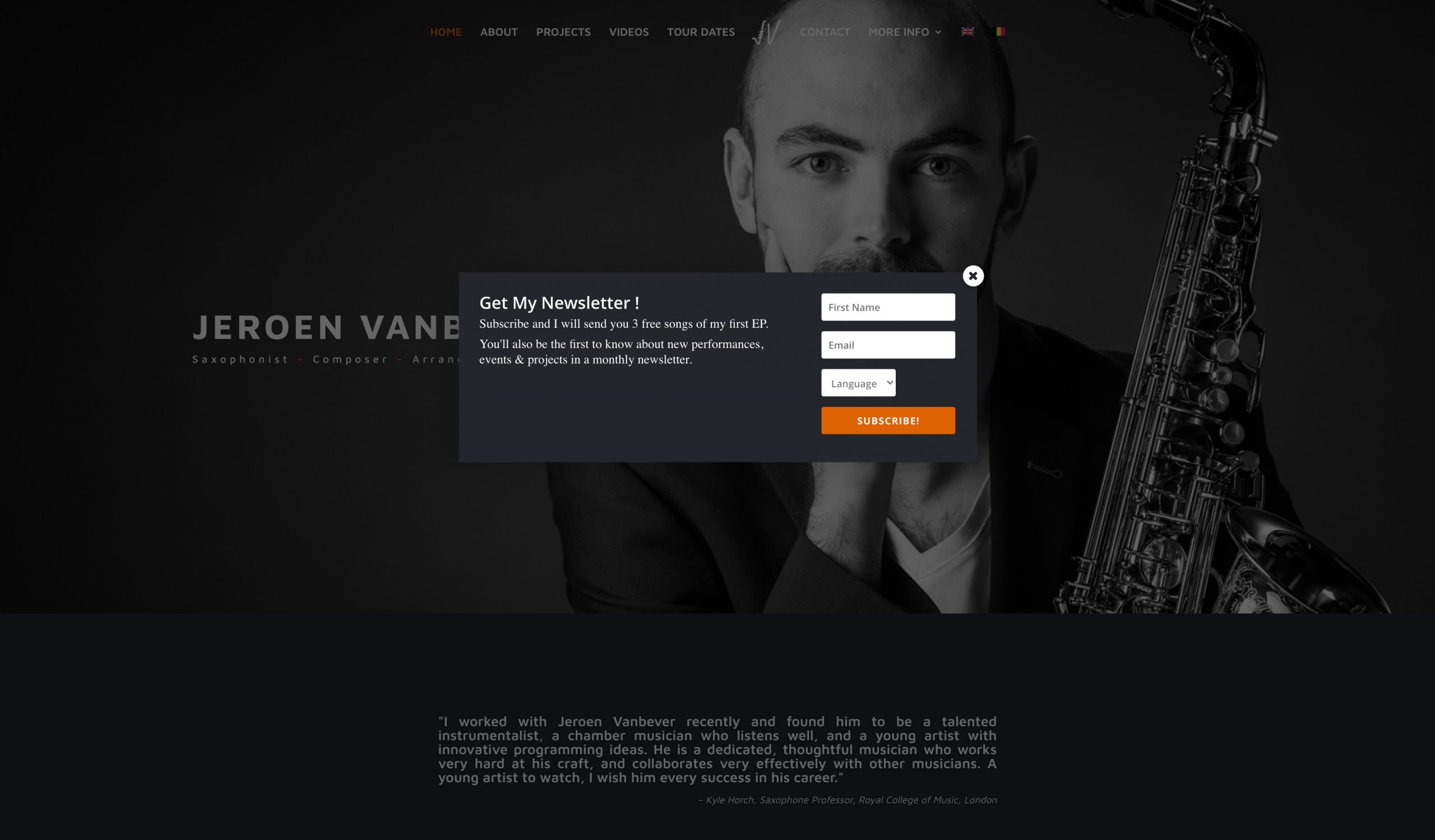 Jeroen Vanbever - Pop-up Nieuwsbrief