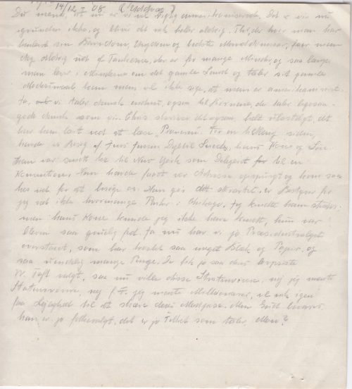 Peter Petersen udvandrer til Amerika - brev fra 1908