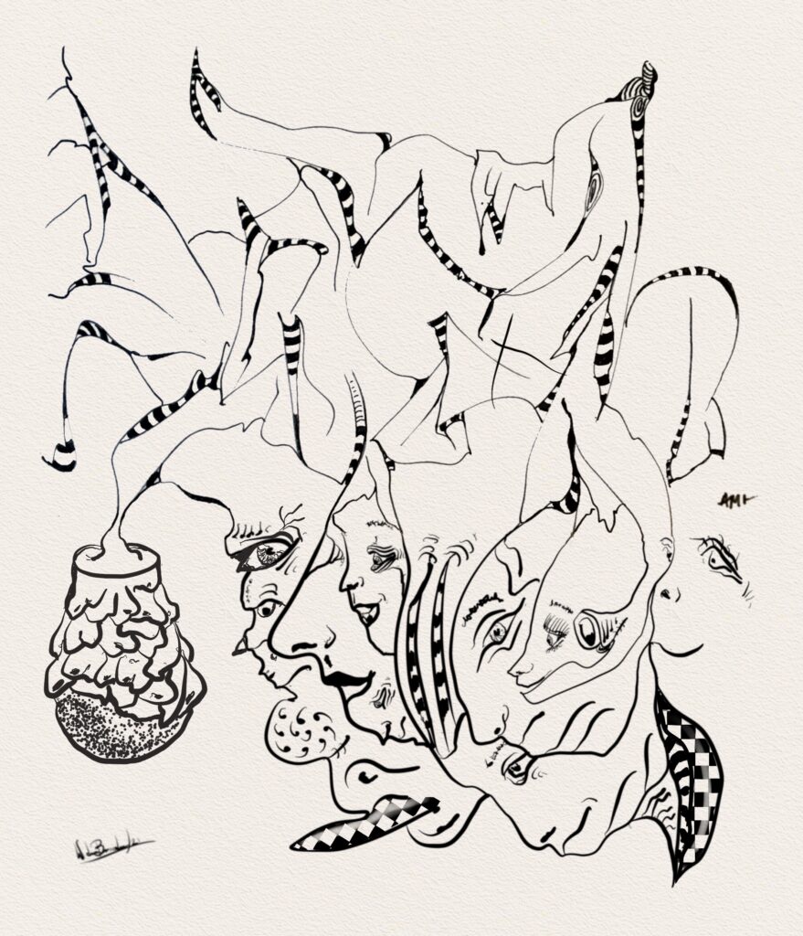 Automatische tekening (Samenwerking tussen Willem den Broeder en Alice Massenat (Parijs))