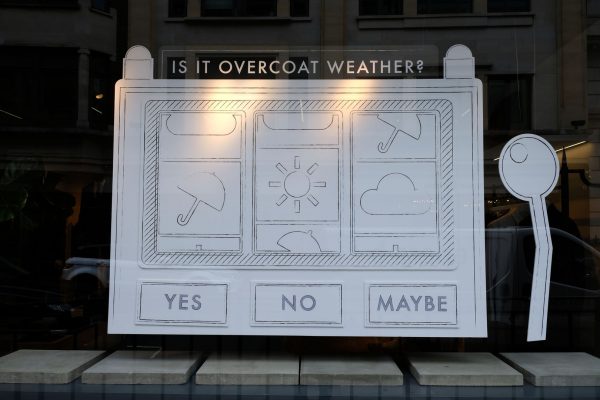 "Is it overcoat weather?"