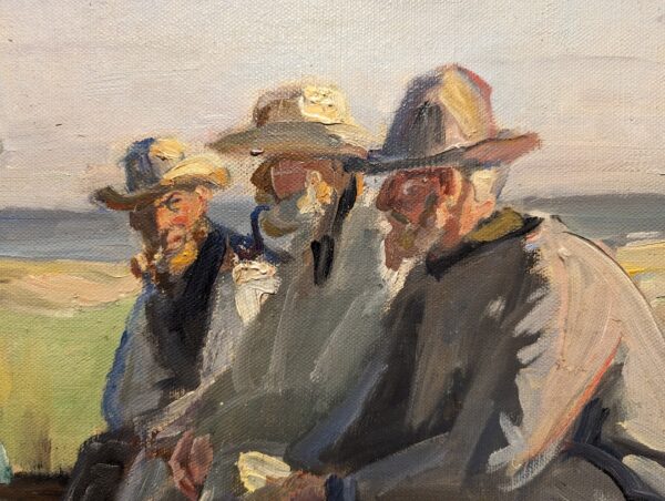 Michael Ancher: (Drei von) Vier Fischer(n) am Strand vor Skagen