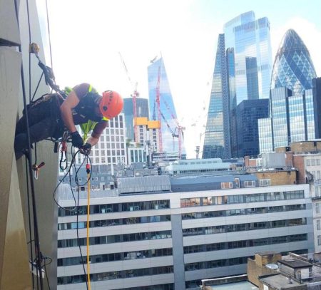rope access and london skyline