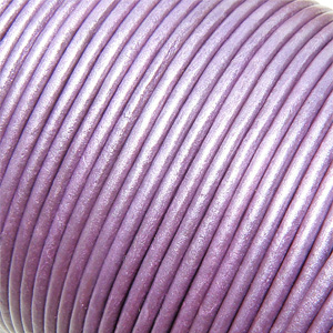 Äkta lädersnöre metallic ”Lavender” 1 mm