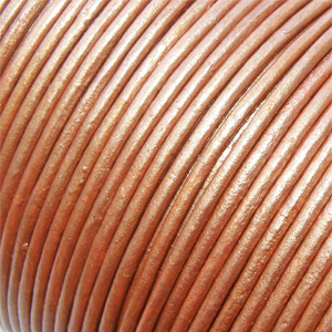 Äkta lädersnöre metallic ”Light Bronze” 1 mm