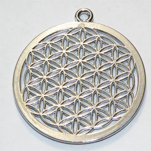 Antiksilverfärgat hänge ”Flower of Life” 40 mm