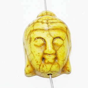 Syntetisk turkos buddhahuvud gul 30×20 mm