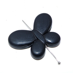 Färgad magnesit fjäril svart 35×25 mm