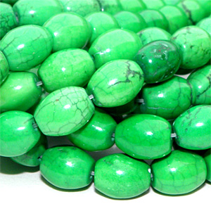 Färgad magnesit slät risform grön 10×8 mm