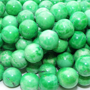 Färgad magnesit slät rund grön 12 mm