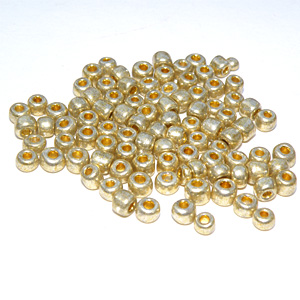 Glaspärla guld ca 4 mm 10 g