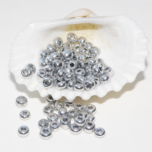 Glaspärla silver 3 mm, 10 gram