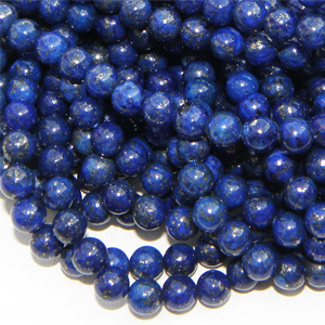 Hel sträng – Lapis lazuli slät rund 6 mm