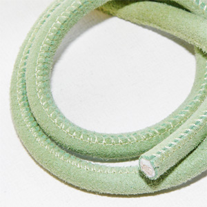 Äkta mocka med infälld söm lime 5 mm