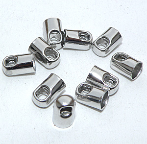 Silverfärgat avslut för 4 mm läder