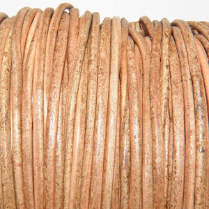 Äkta lädersnöre antik Ljusbrun 3 mm