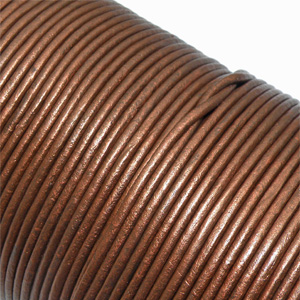 Äkta lädersnöre metallic ”Brown” 1 mm