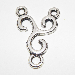 Antiksilverfärgad connector 27×18 mm