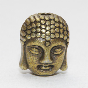 Bronsfärgat buddhahuvud 11×9 mm