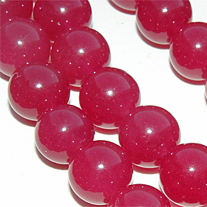 Färgad jade mörk fuchsia slät rund 10 mm