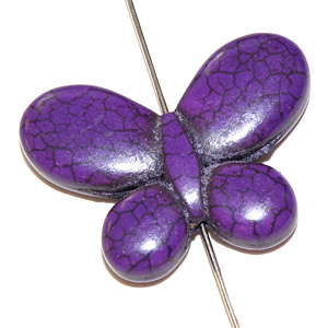 Färgad magnesit fjäril lila 35×25 mm