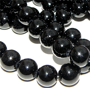 Färgad marmor svart slät rund 10 mm