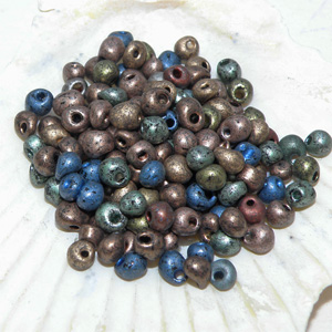 Glaspärla matt blå färgmix 3,5 mm – 15 g