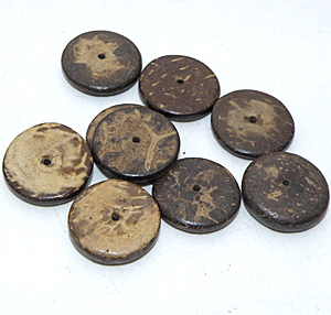 Kokos brun disk 15 mm