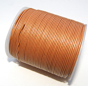 Äkta lädersnöre metallic ”Bronze” 1 mm