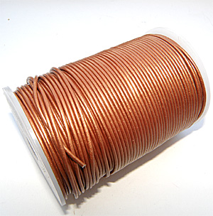 Äkta lädersnöre metallic ”Copper” 2 mm