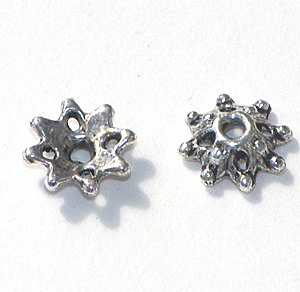 Silverfärgad pärlhatt 8×3 mm