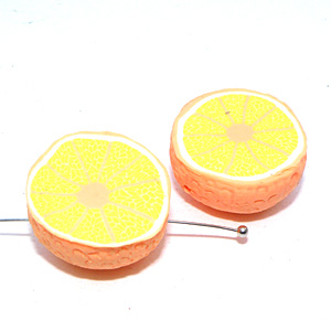 Polymer apelsinhalva ca 22×11 mm