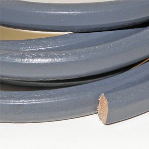 Äkta läder oval ”regaliz” grå ca 10×6 mm