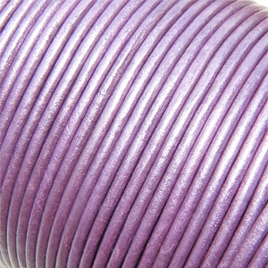 Äkta lädersnöre metallic ”Lavender” 2 mm