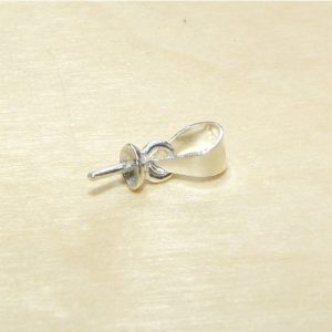 Sterling silver pärlskål med stift och ögla 10×4 mm