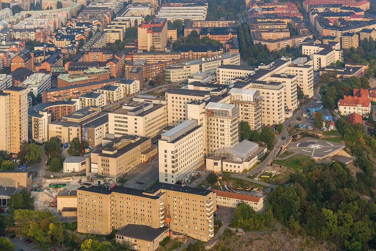 Flygbild över Södersjukhuset