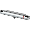 Mora Cera T4 utl. ned Säkerhetsblandare för dusch med termostat 60 c/c och utlopp ned. Säkerhetsspärr 38° och 42°, Eco-stopp, Utsprång med väggbricka 64 mm, greppvänliga vred.
