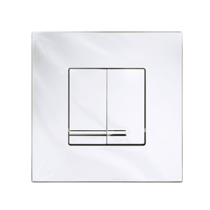 Badrumstillbehör från SVGVVS. Tryckplatta För Triomont XS med rektangulär spolknapp. Finns i olika material och färger. Tillverkad i plast med blankkromad yta.