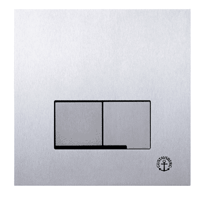 Tryckplatta För Triomont XS med rektangulär spolknapp. Dim 160x160 mm. Finns i olika material och färger. Tillverkad i plast med blankkromad yta.