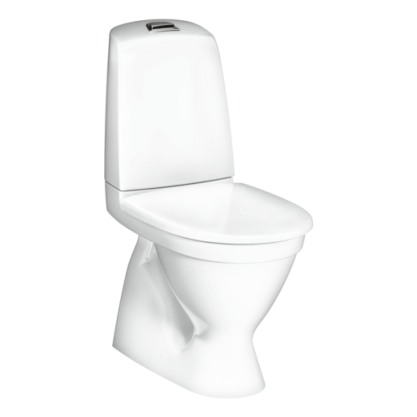 WC-stol med dolt S-lås & enkelspolning 4 l. GBG Nautic 1500 WC Hygienic Flush, S-lås, standardsits, skruvas