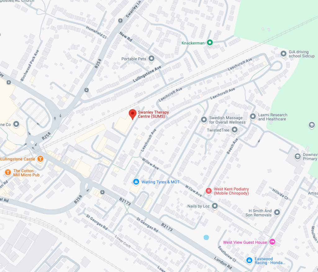 Where Swanley Therapy Centre is located