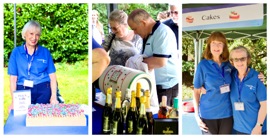 Swanley Therapy Centre volunteers welcoming visitors at the 2025 Summer Fete.