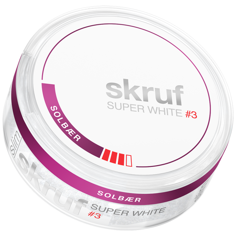 skruf Super White #3 Solbær Slim All White Snus