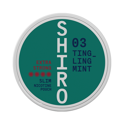 SHIRO 03 Tingling Mint Slim Extra Strong All White Snus