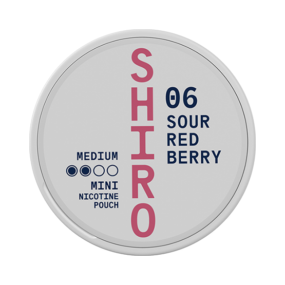 SHIRO 06 Sour Red Berry Mini Medium All White Snus