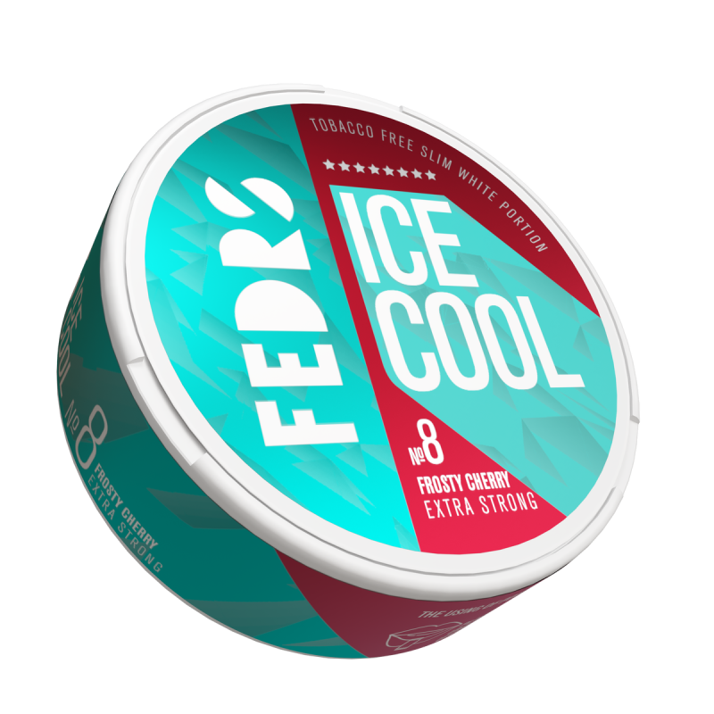 FEDRS Ice Cool Frosty Cherry No.8 Extra Strong Slim All White Snus
