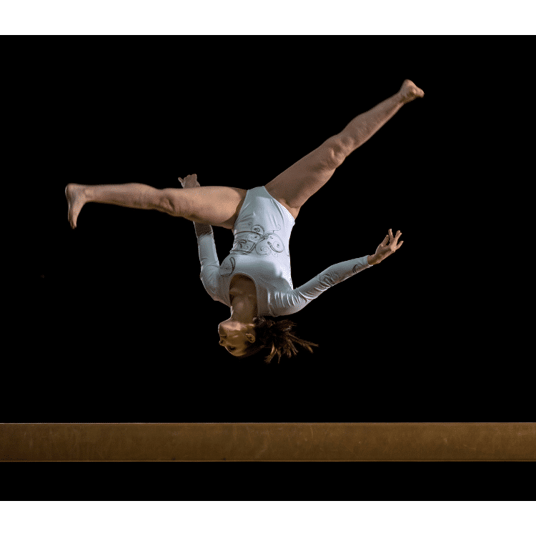 gymnastics aerial on beam